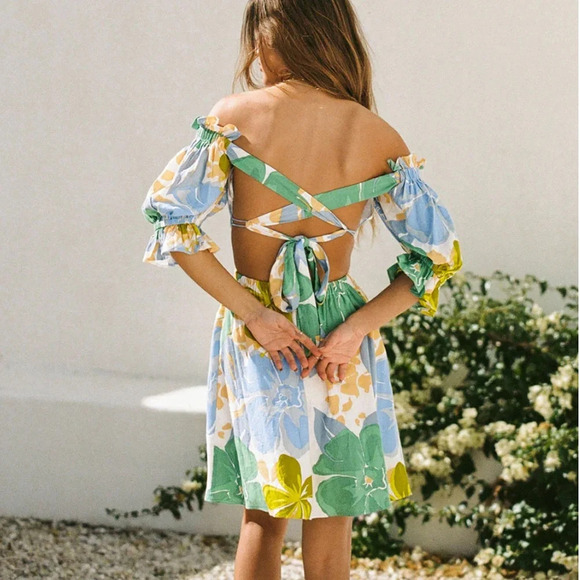 Sabo Skirt Kahla Off Shoulder Floral Dress Size XS NWT - Picture 1 of 8